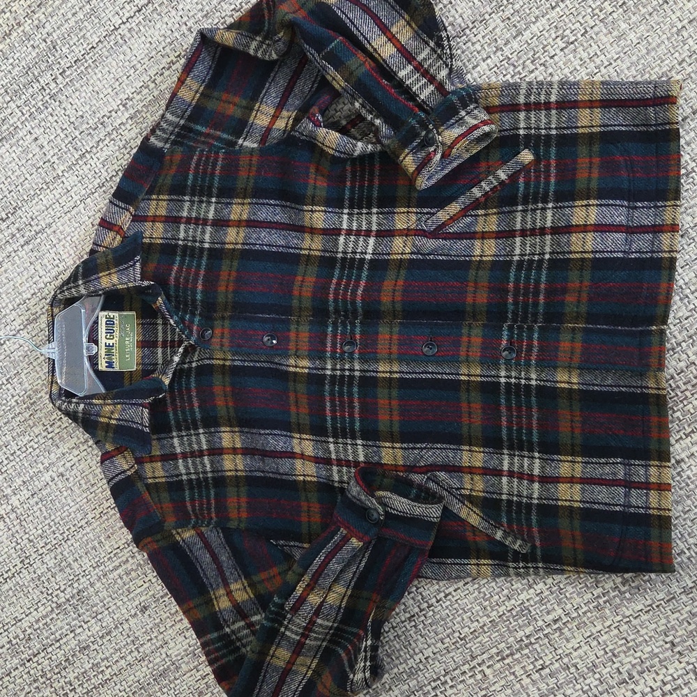 VTG Maine Guide Congress Wool Plaid Chore Jacket Shacket L
